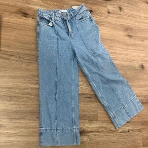 Zara Light Wash Wide-Leg Jeans with Front Seams